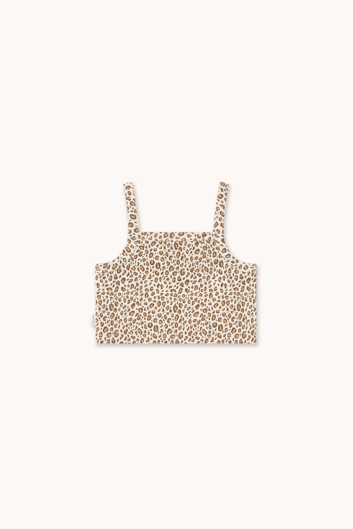 Tiny Cottons Animal Print Rib Top - Light Cream