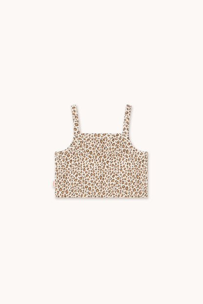 Tiny Cottons Animal Print Rib Top - Light Cream