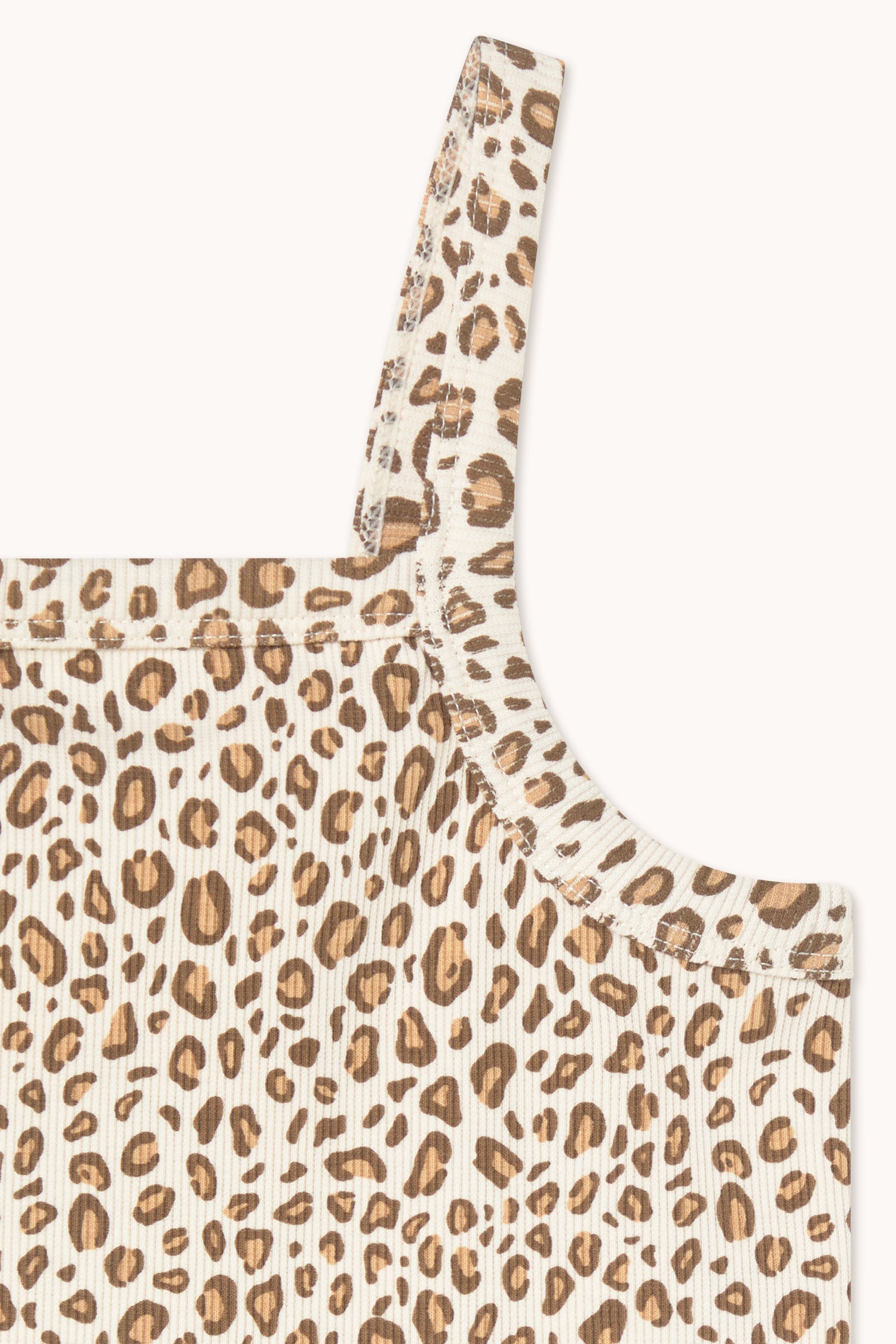 Tiny Cottons Animal Print Rib Top - Light Cream