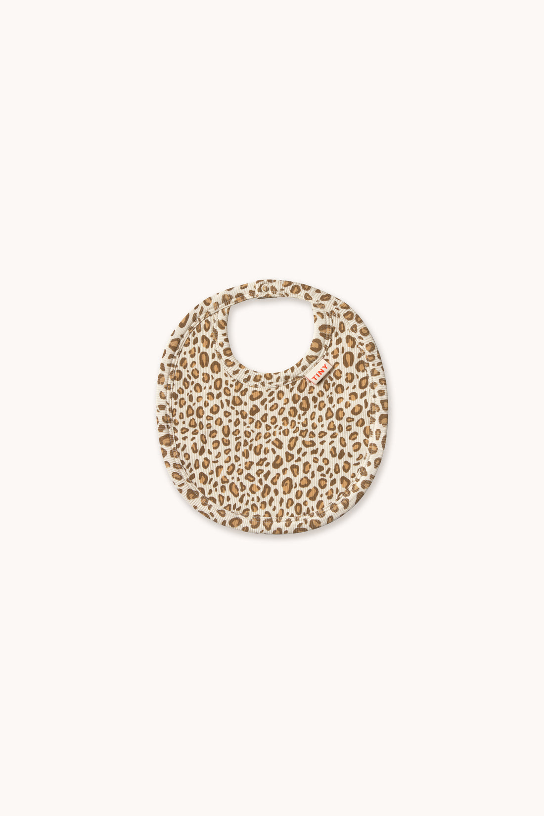 Tiny Cottons Animal Print Rib Bib - Light Cream