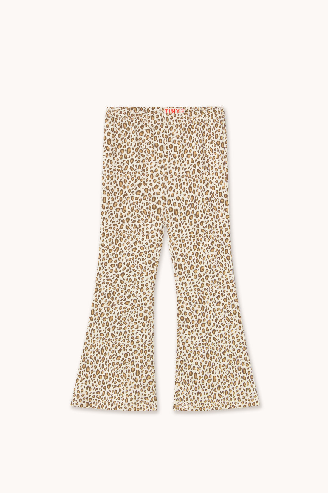Tiny Cottons Animal Print Rib Pant - Light Cream