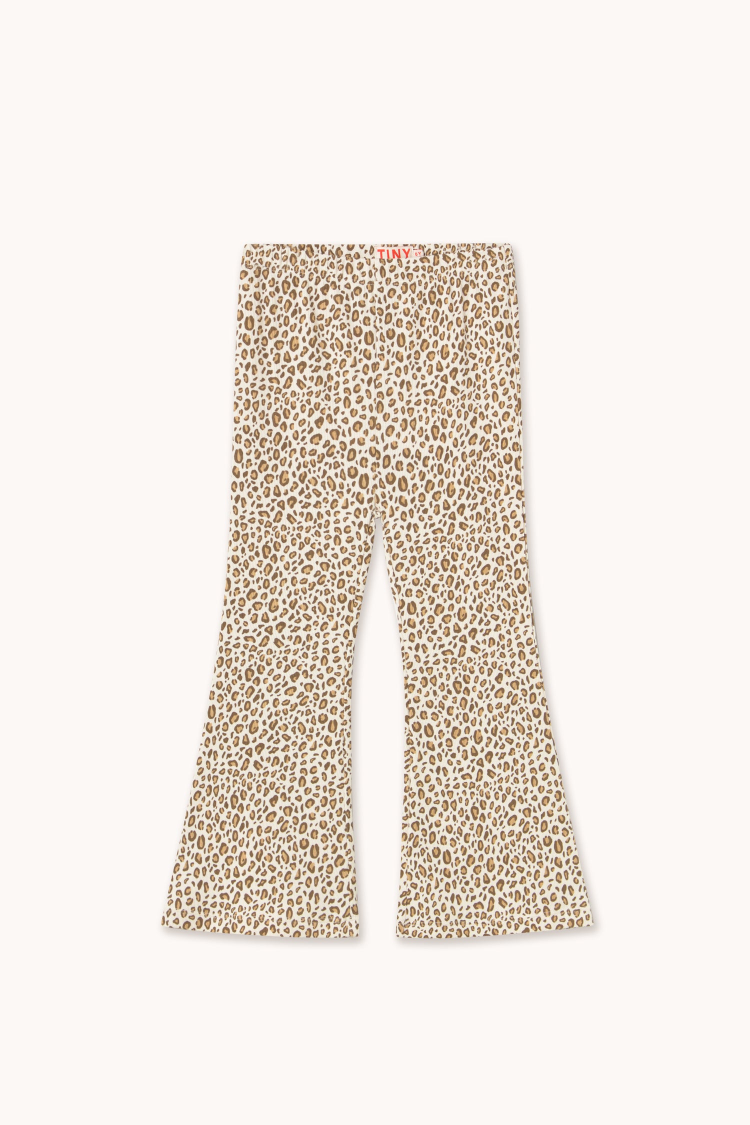 Tiny Cottons Animal Print Rib Pant - Light Cream