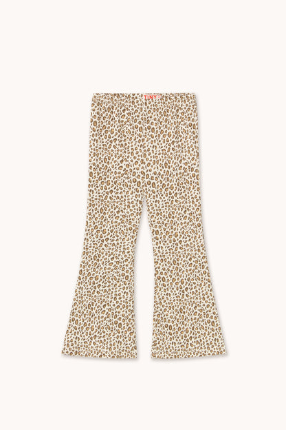 Tiny Cottons Animal Print Rib Pant - Light Cream