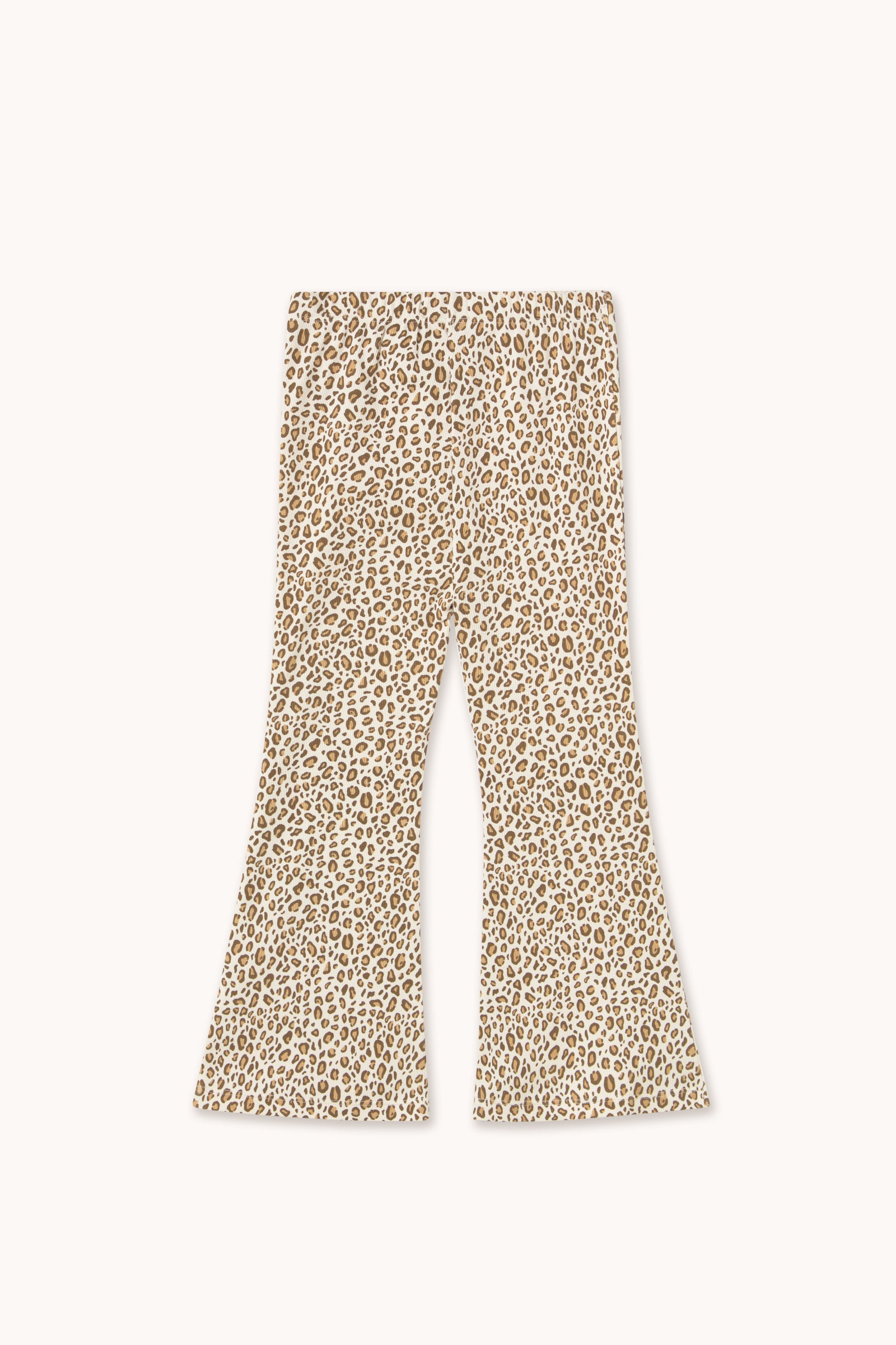 Tiny Cottons Animal Print Rib Pant - Light Cream