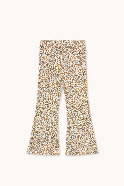 Tiny Cottons Animal Print Rib Pant - Light Cream