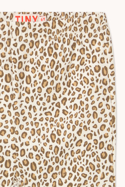 Tiny Cottons Animal Print Rib Pant - Light Cream