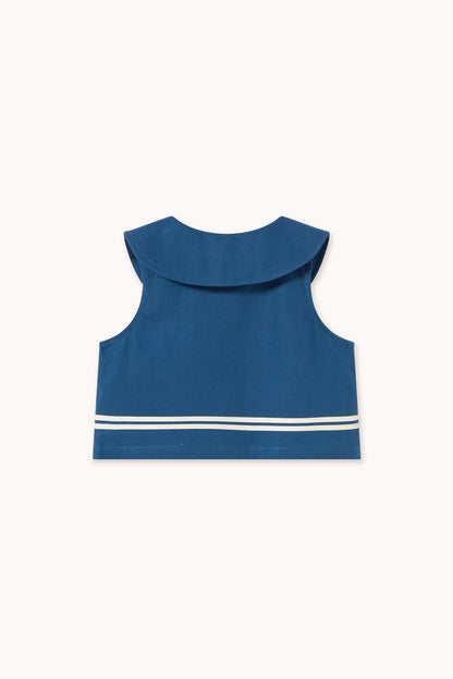 Tiny Cottons Stripes Cropped Shirt - Light Navy