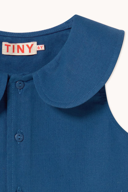 Tiny Cottons Stripes Cropped Shirt - Light Navy