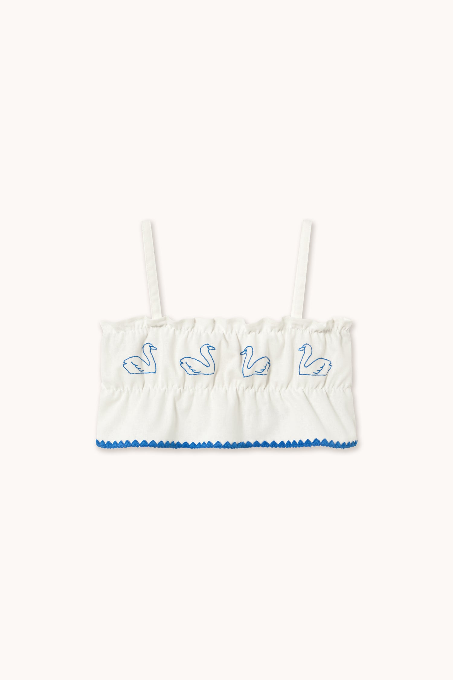 Tiny Cottons Swans Bow Linen Top - Off-White