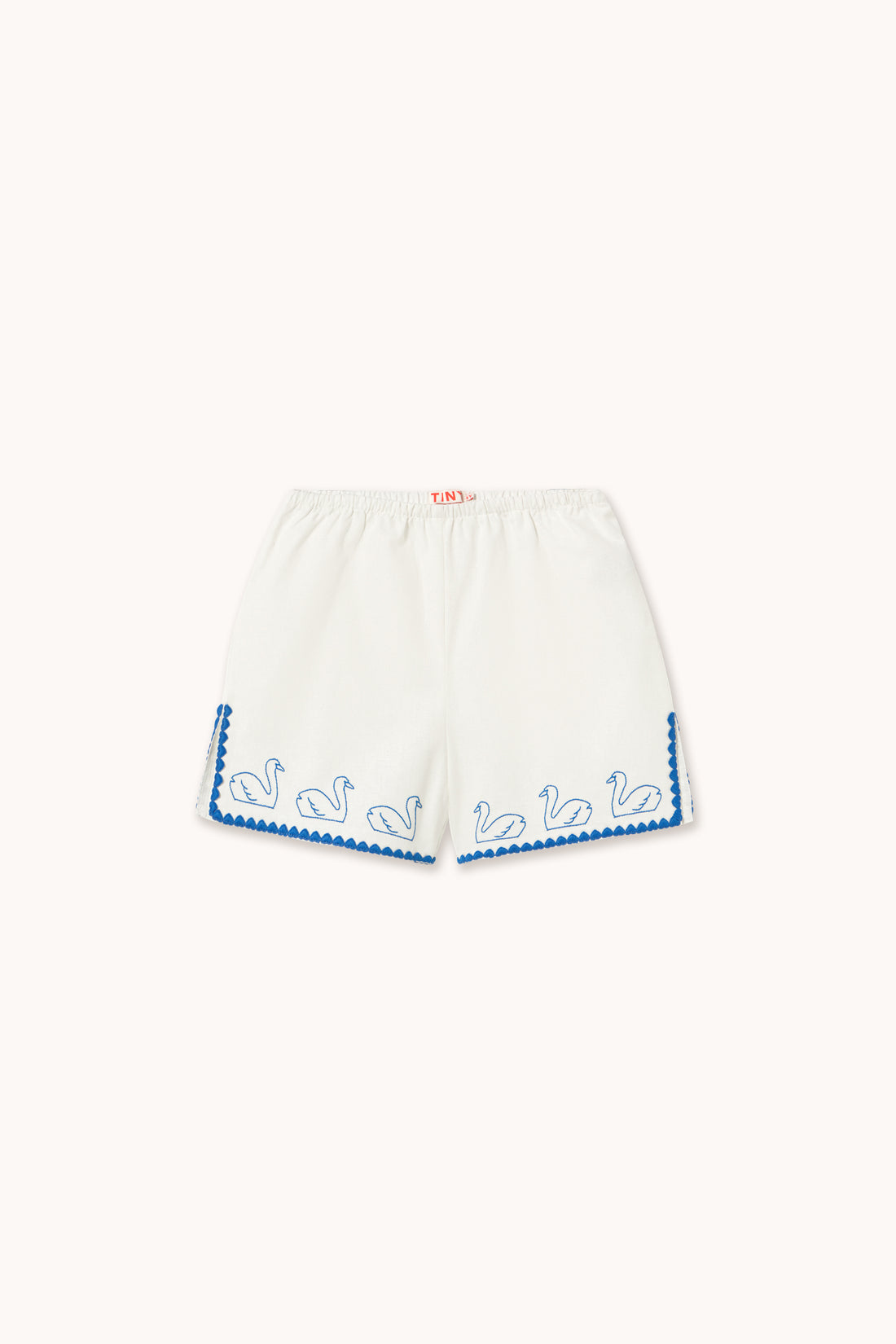 Tiny Cottons Swans Linen Shorts - Off-White