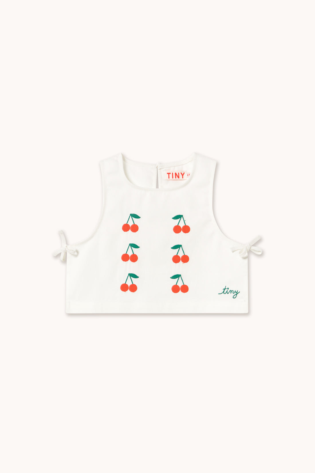 Tiny Cottons Mini Cherries Twill Top - Off-White