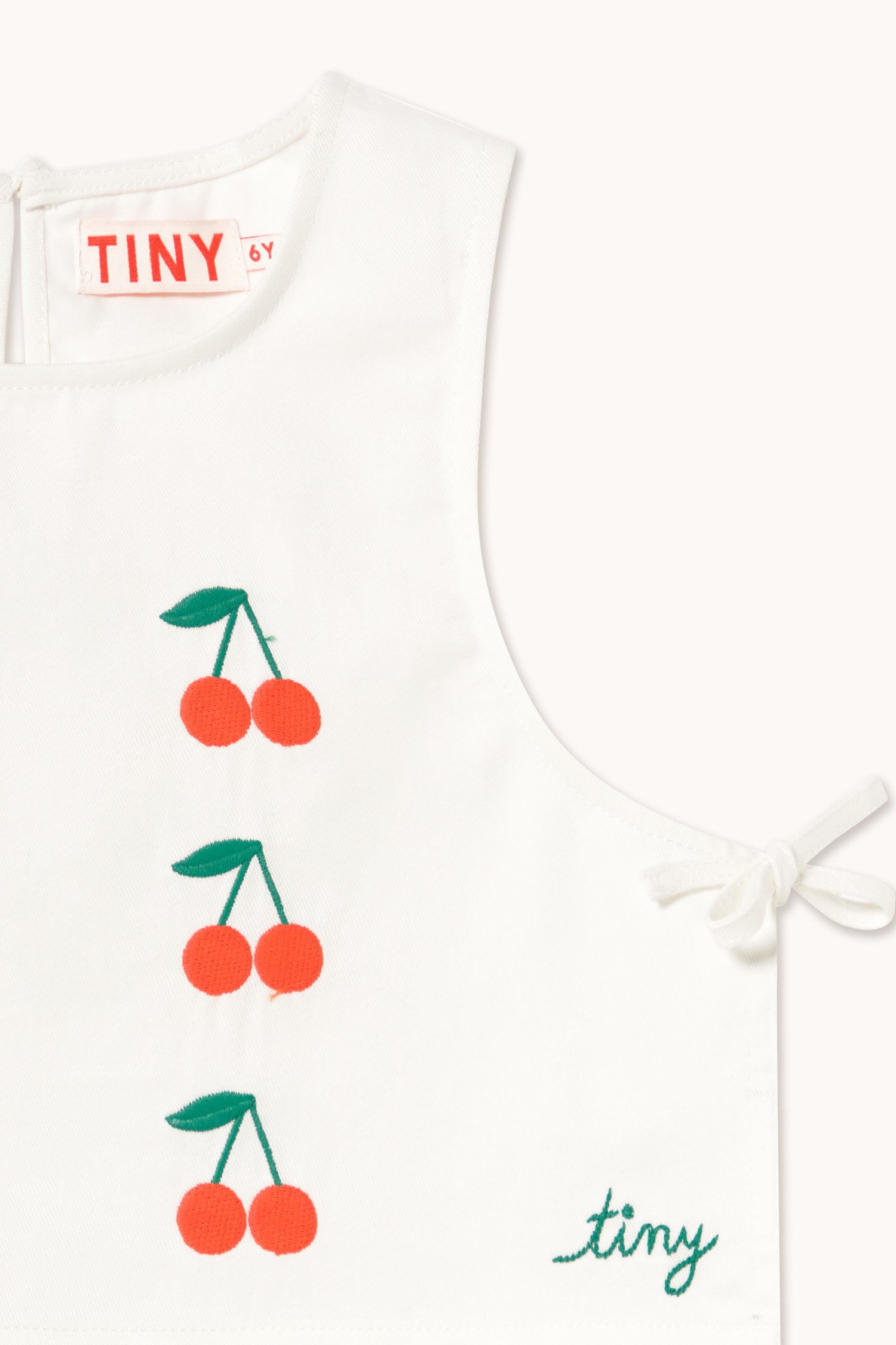 Tiny Cottons Mini Cherries Twill Top - Off-White