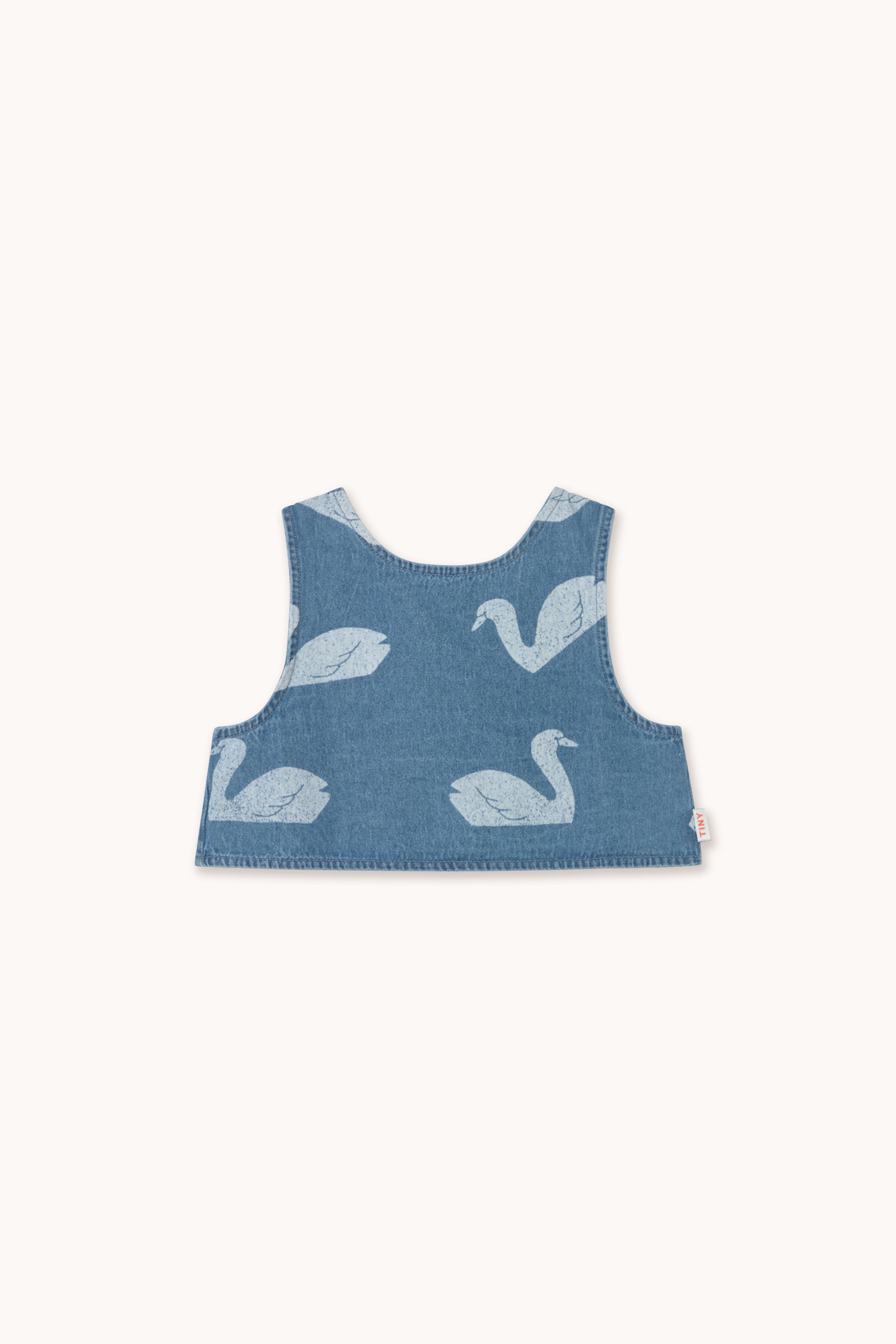 Tiny Cottons Big Swans Top - Medium Wash Denim