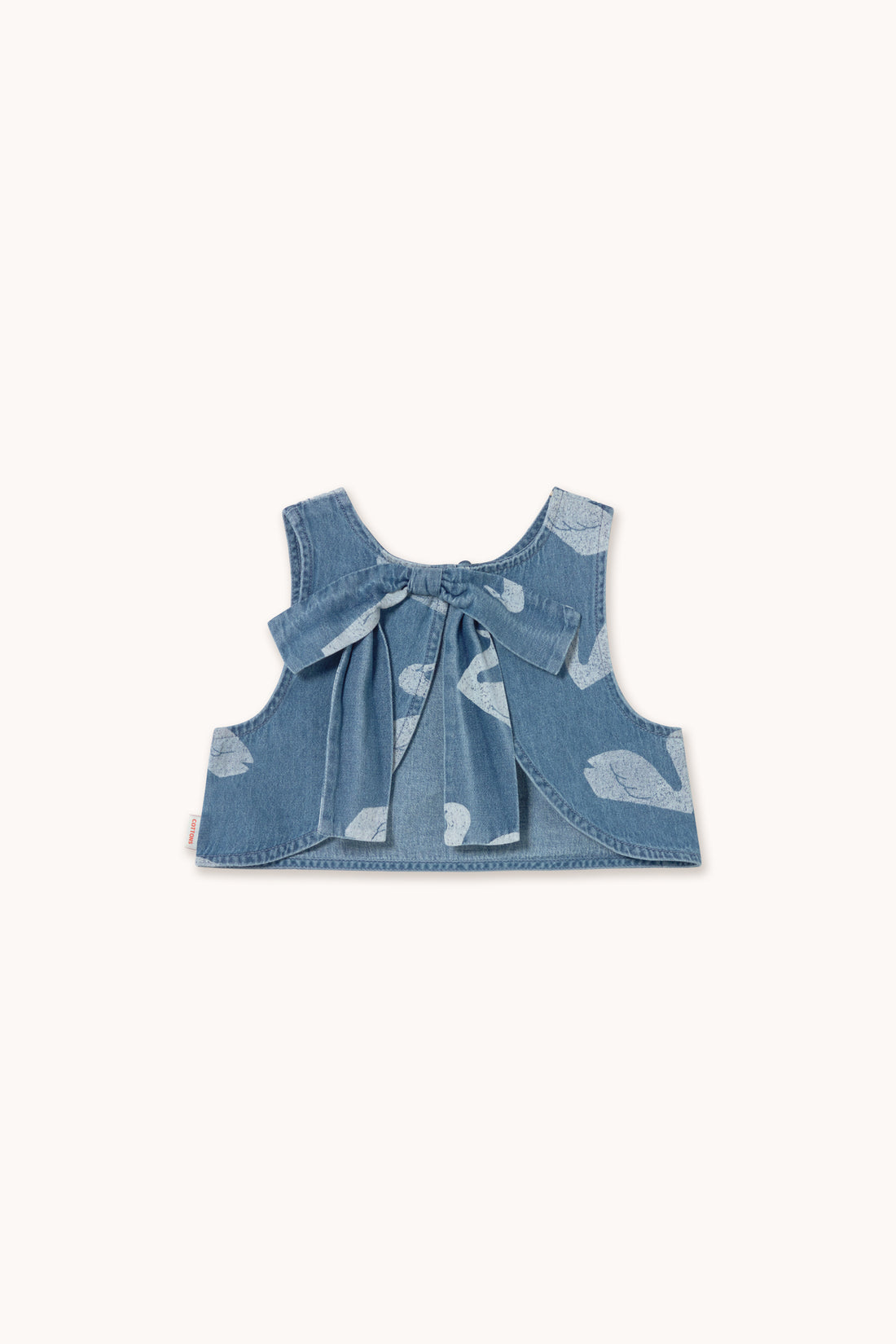 Tiny Cottons Big Swans Top - Medium Wash Denim