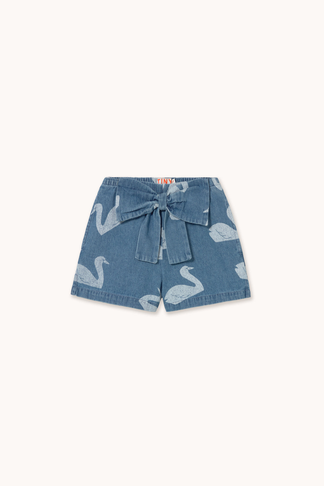 Tiny Cottons Big Swans Shorts - Medium Wash Denim