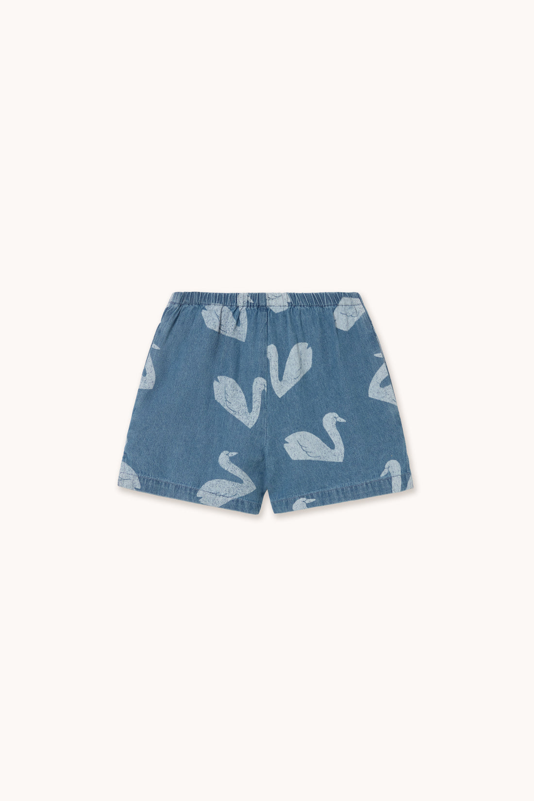 Tiny Cottons Big Swans Shorts - Medium Wash Denim