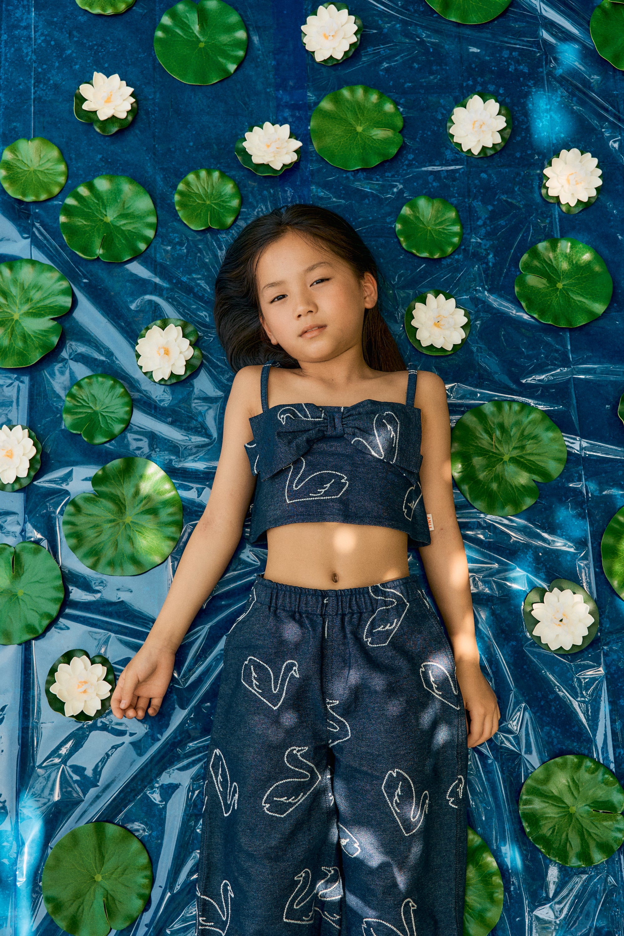 Tiny Cottons Big Swans Denim Pant - Dark Wash Denim