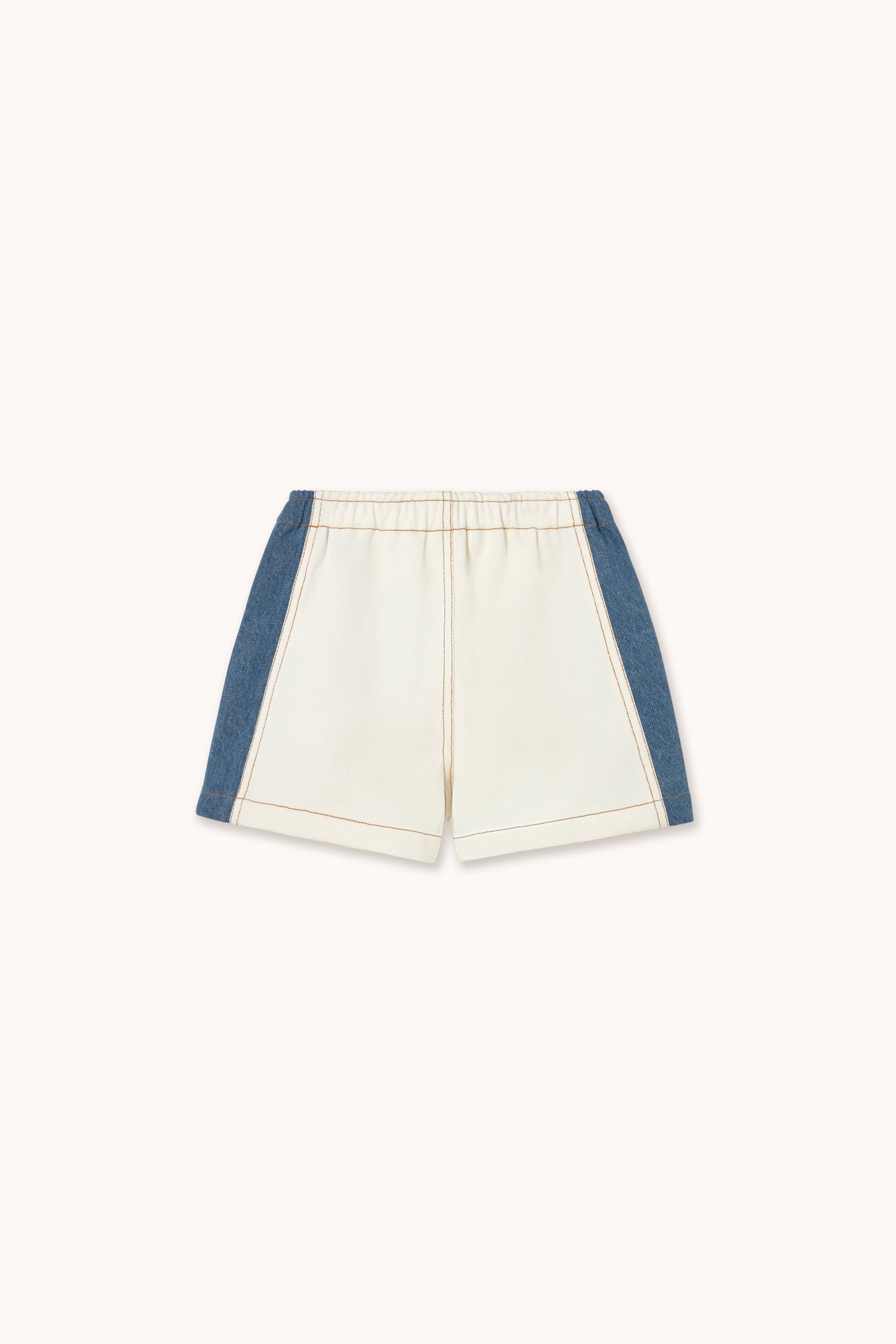 Tiny Cottons Color Block Denim Short - Off-White