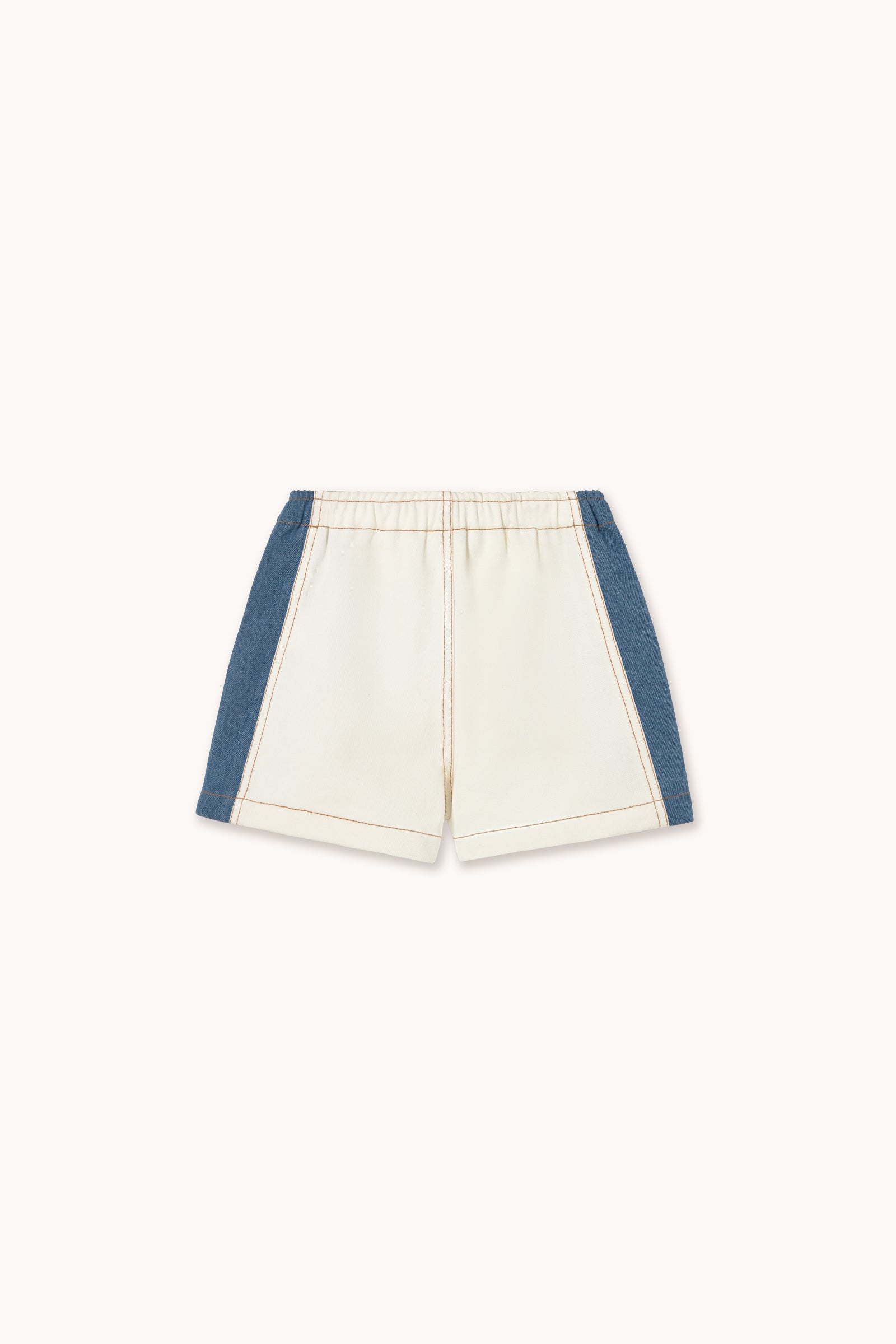 Tiny Cottons Color Block Denim Short - Off-White