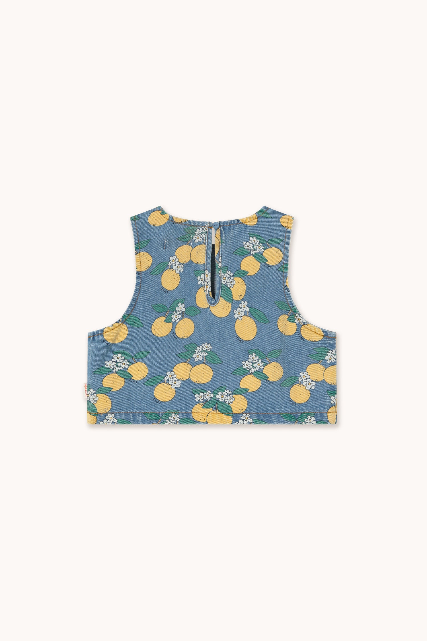 Tiny Cottons Oranges Top - Light Wash Denim