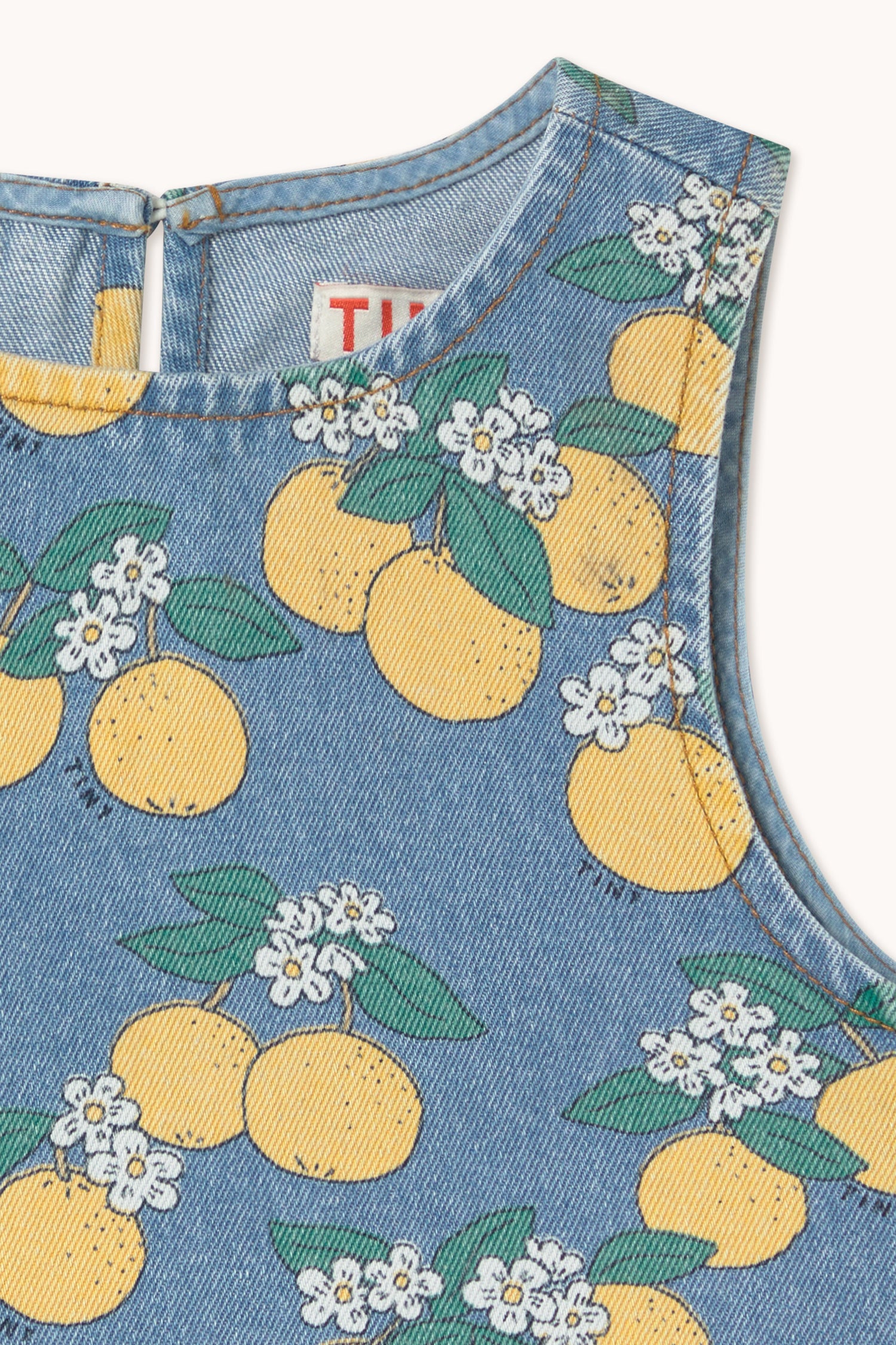 Tiny Cottons Oranges Top - Light Wash Denim