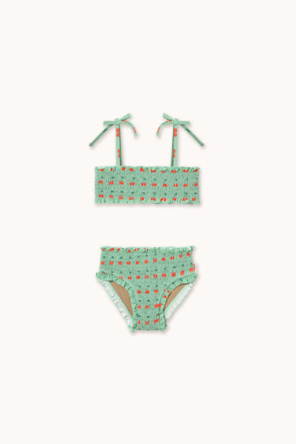 Tiny Cottons Cherries Smock Swim Set - Washed Emerald