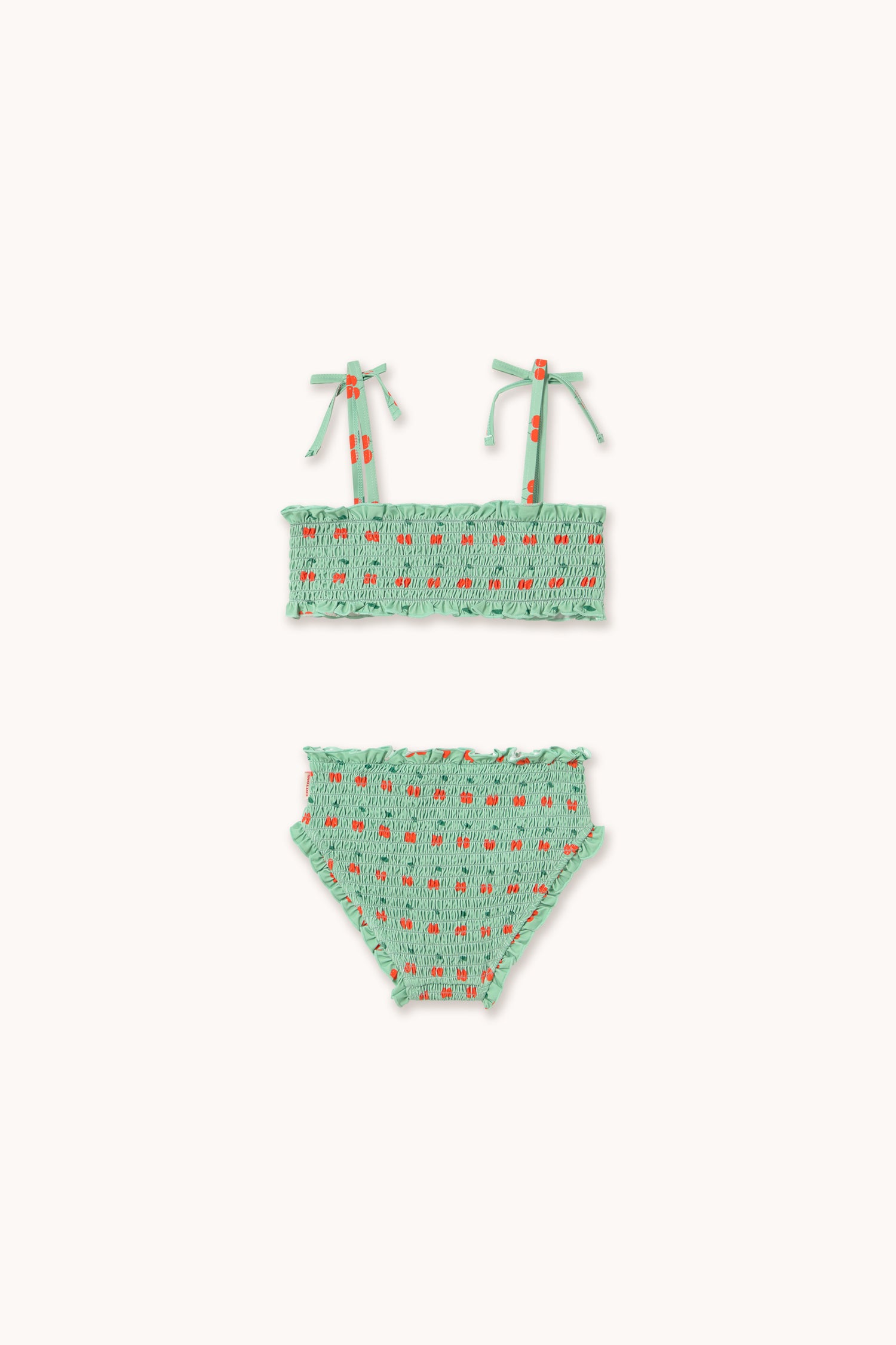 Tiny Cottons Cherries Smock Swim Set - Washed Emerald