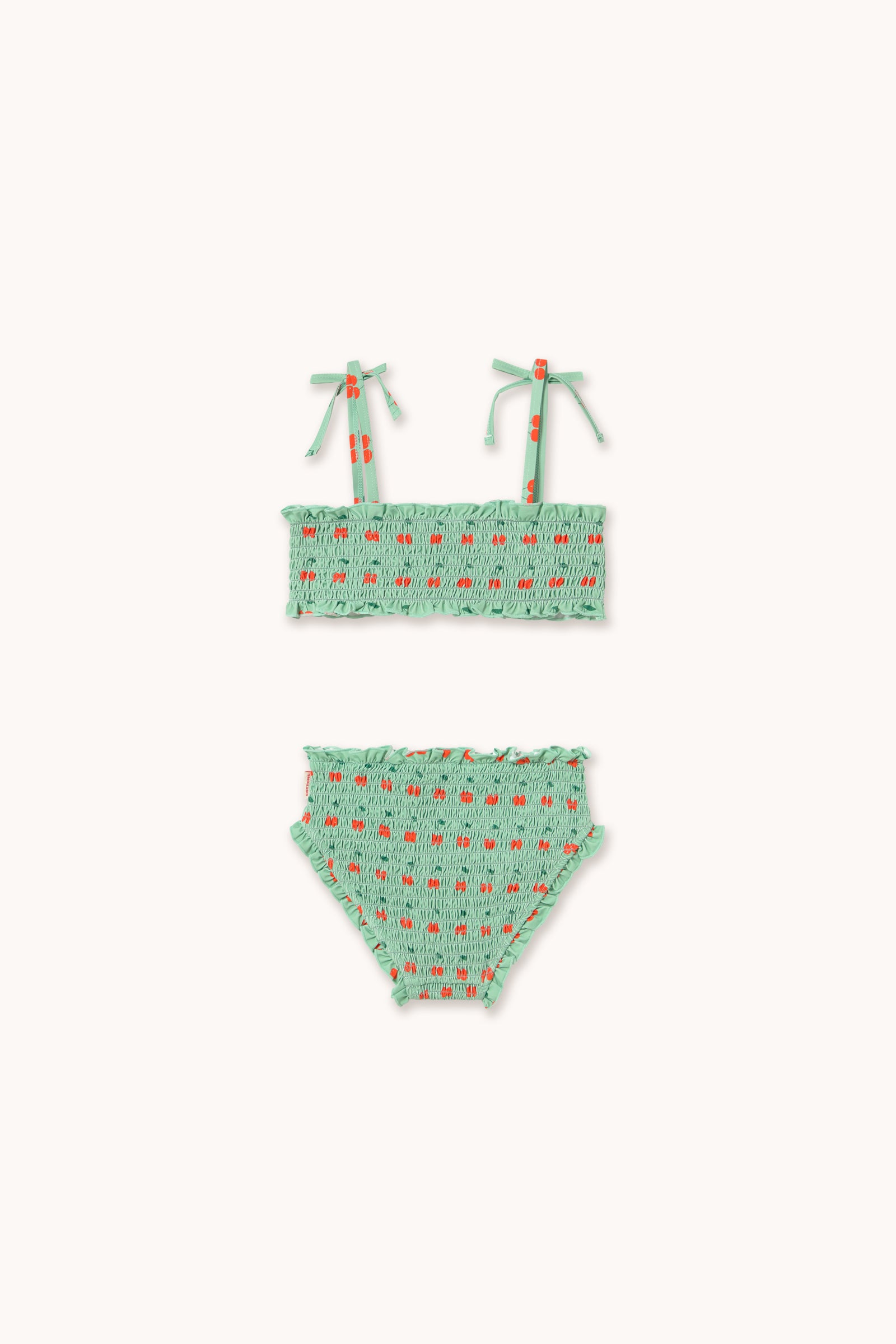 Tiny Cottons Cherries Smock Swim Set - Washed Emerald