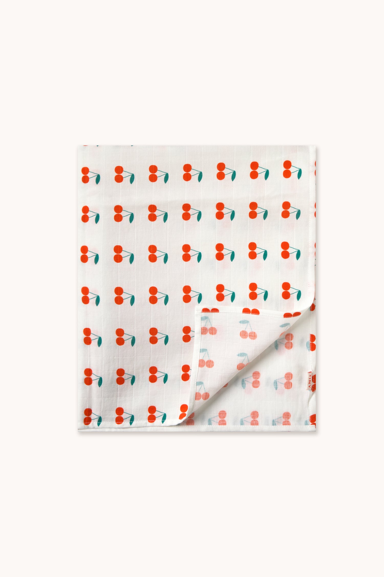 Tiny Cottons Cherries Swaddle - Off-white