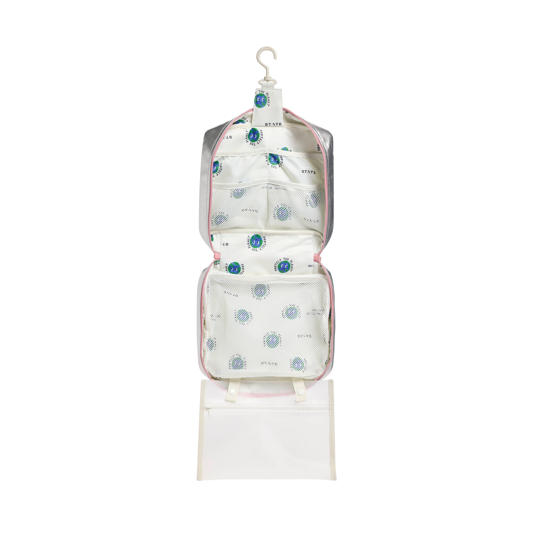 State Bags Bensen Toiletry Kit - Pink/Silver