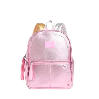 State Bags Kane Kids Backpack - Metallic Pink / Silver