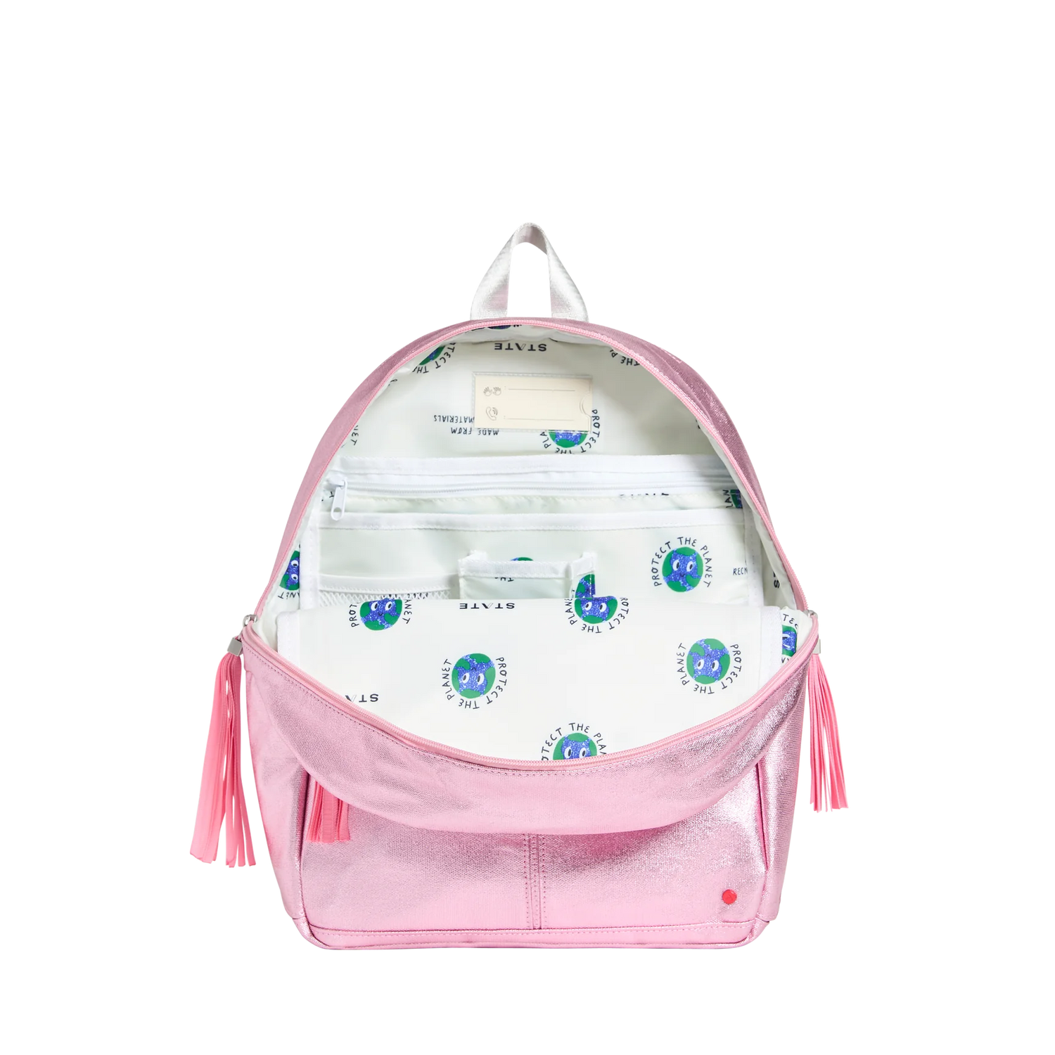State Bags Kane Kids Backpack - Metallic Pink / Silver