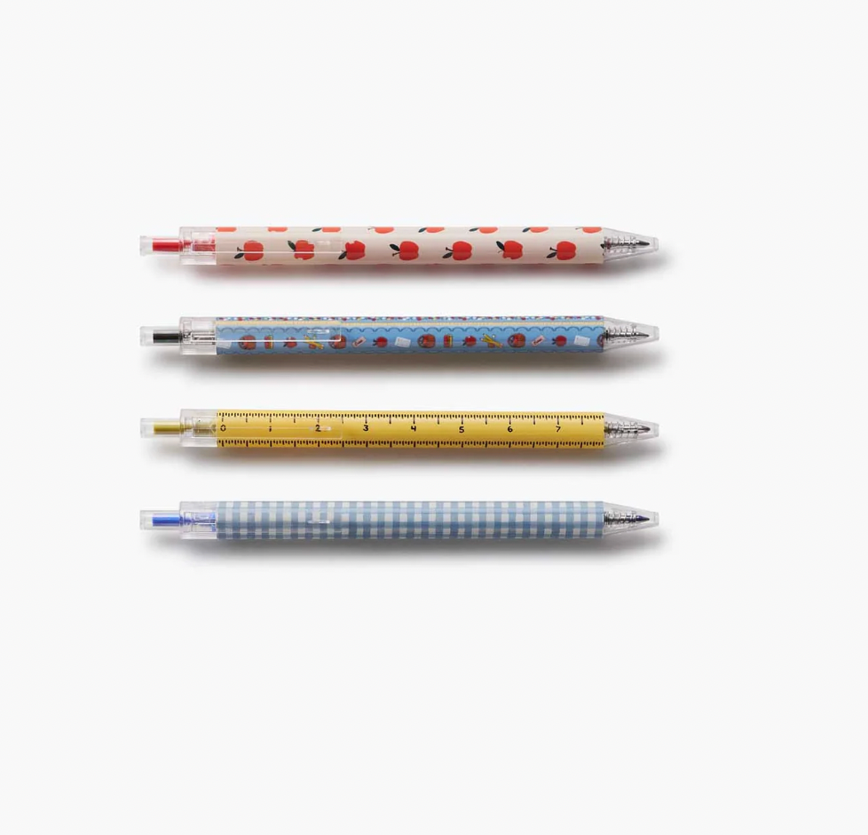Rifle Paper Co. Schoolhouse Gel Pen Set of 4