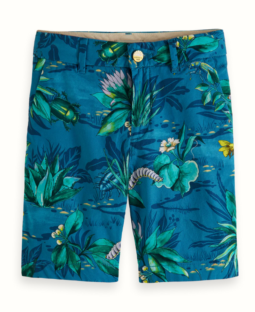 Scotch & Soda Boys Chino Shorts - Bugs All-Over Print