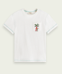 Scotch & Soda Boys Embroidered Detail Tee - Off-White