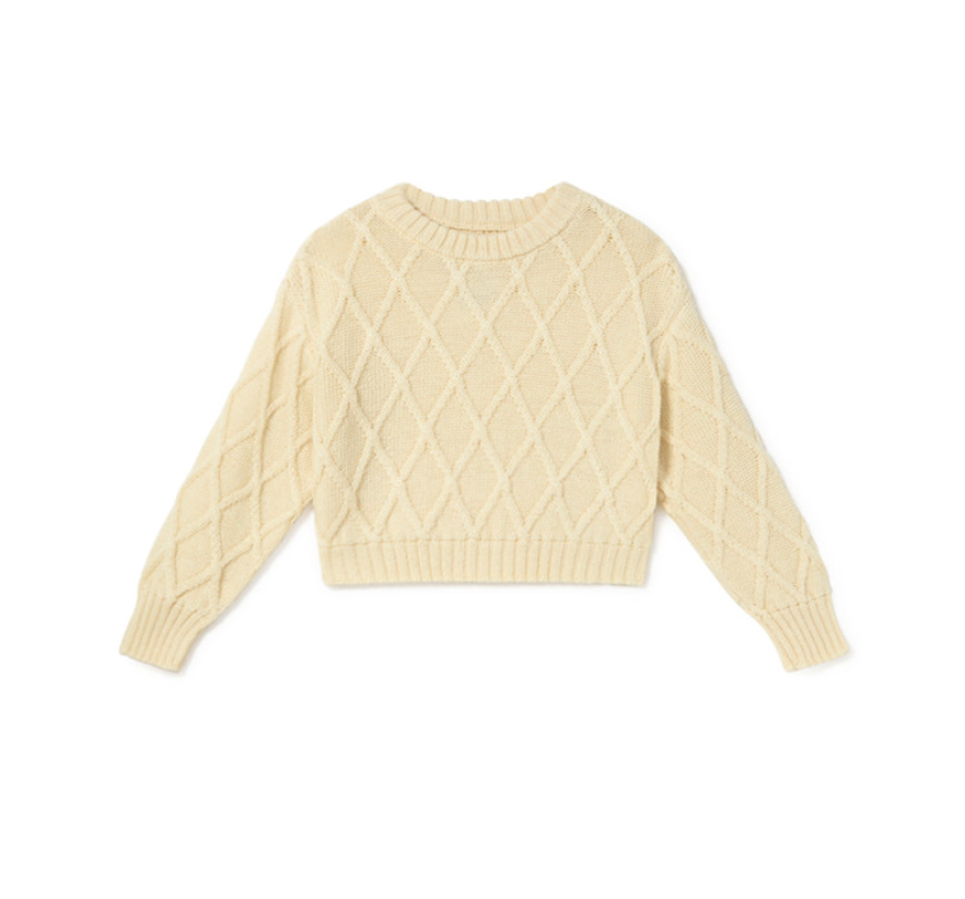 Little Creative Factory Aran Tricot Sweater - Cream