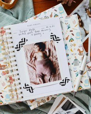 Write to Me Baby Firsts | Linen