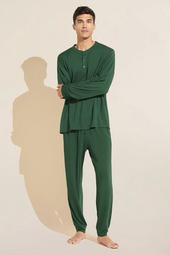 Eberjey Henry Men's Long PJ Set - Forest