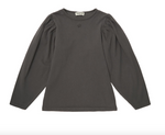 Tocoto Vintage Gathered Sleeve T-Shirt - Charcoal