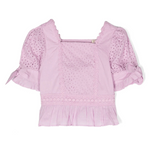Scotch & Soda Girls Broderie Anglaise Top - Orchid