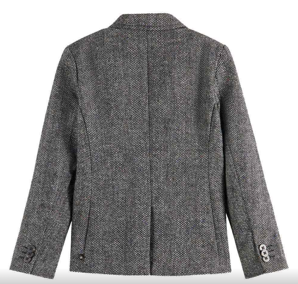 Scotch & Soda Girls Wool Blend Herringbone Blazer - Herringbone Tweed