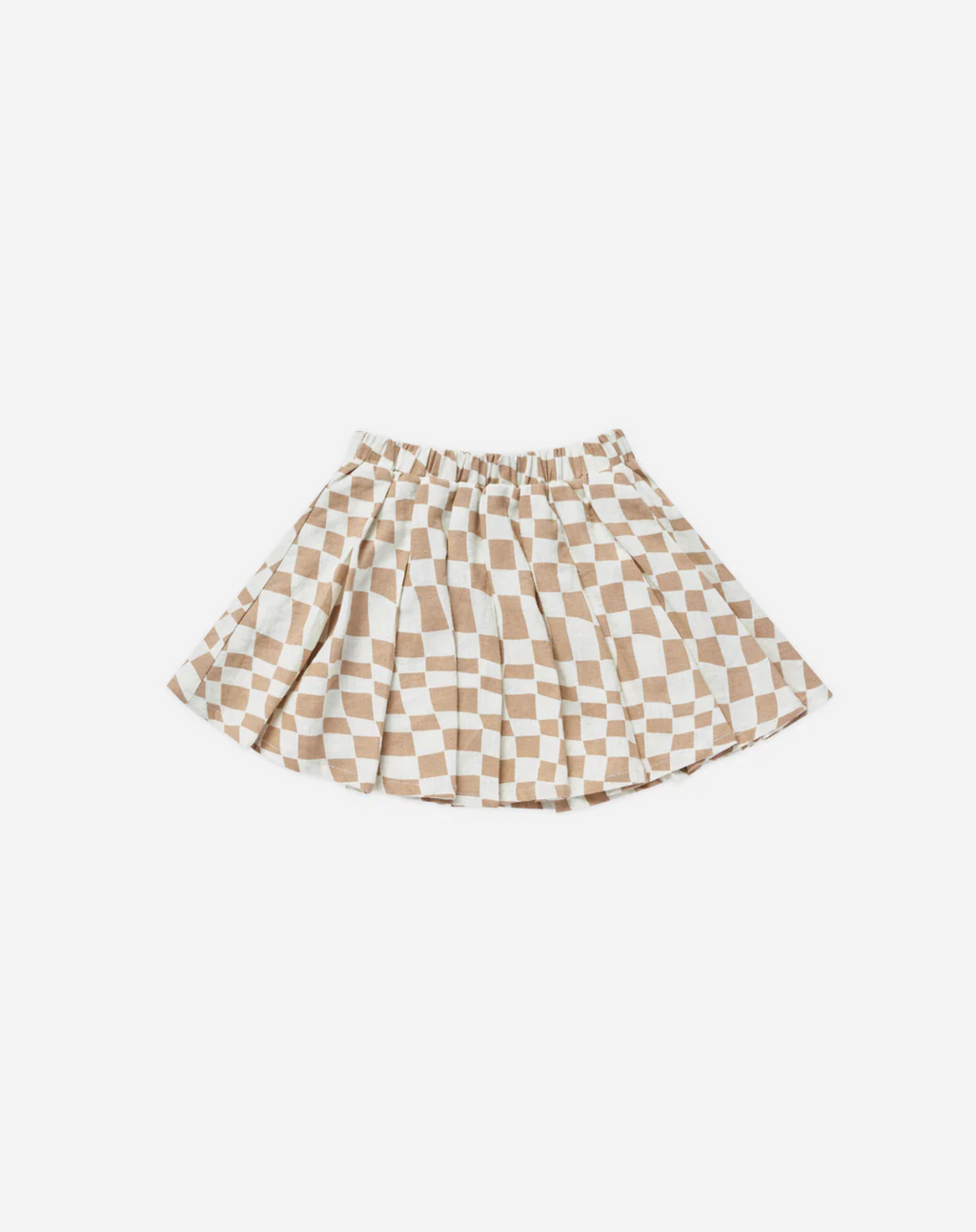 Rylee + Cru Pleated Skirt - Sand Check