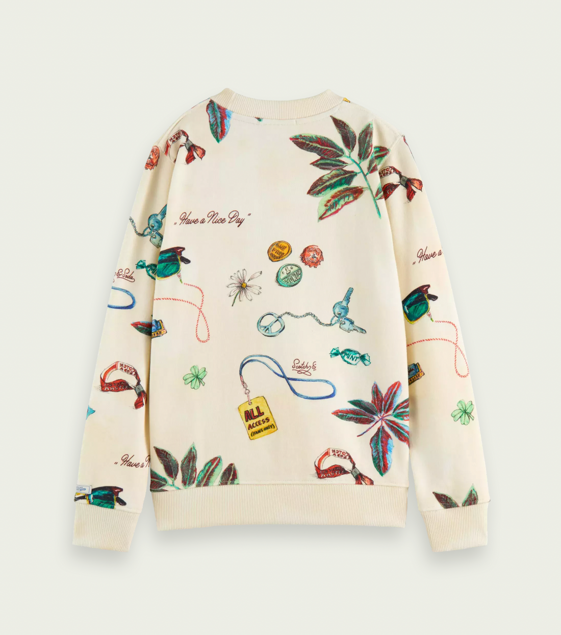 Scotch & Soda Boys Ctn In Conversion All Over Print Sweatshirt - Festival Party