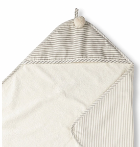 Petit Pehr Hooded Towel - Stripes Away Pebble Grey