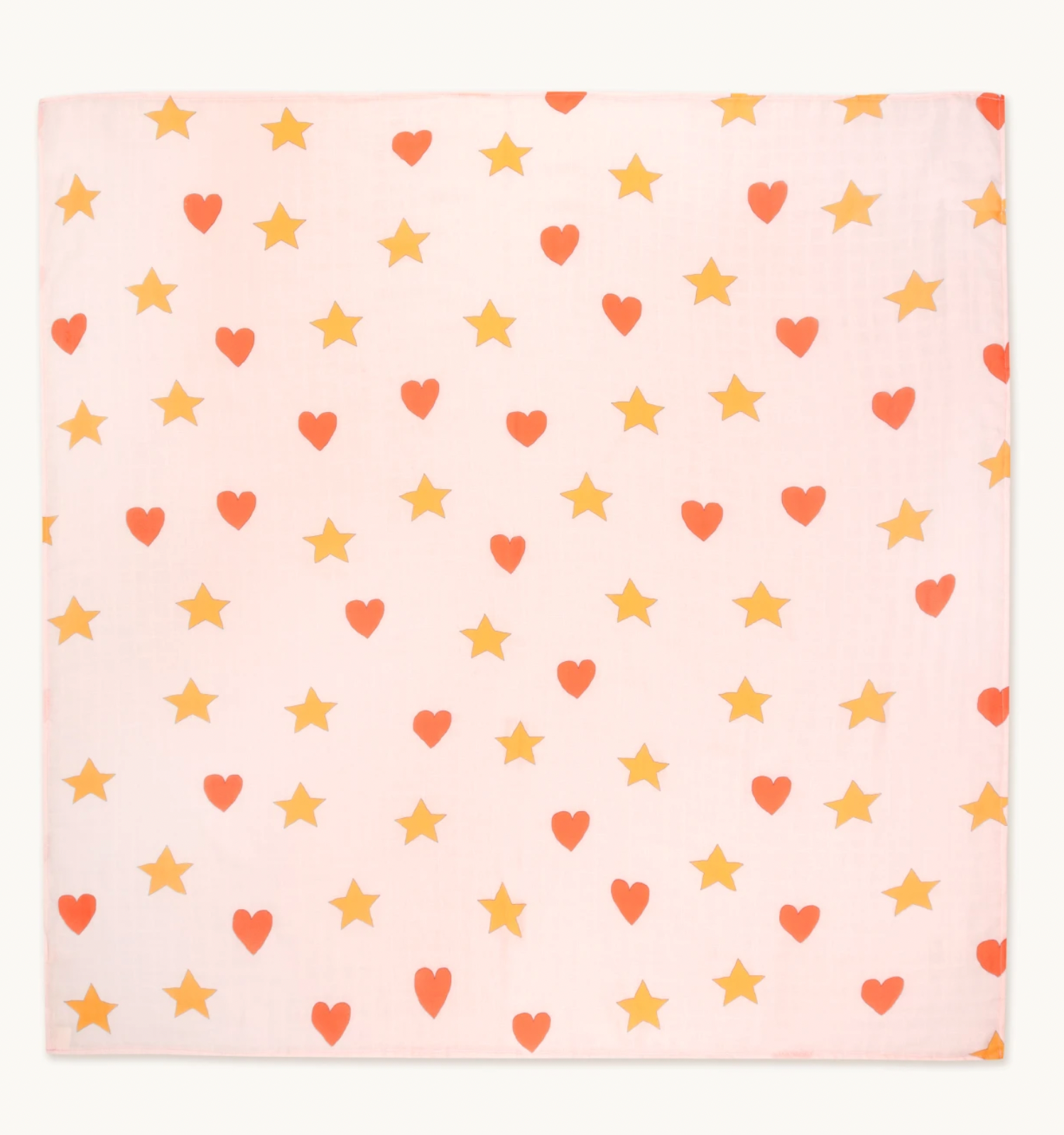 Tiny Cottons Hearts & Stars Swaddle - Pastel Pink