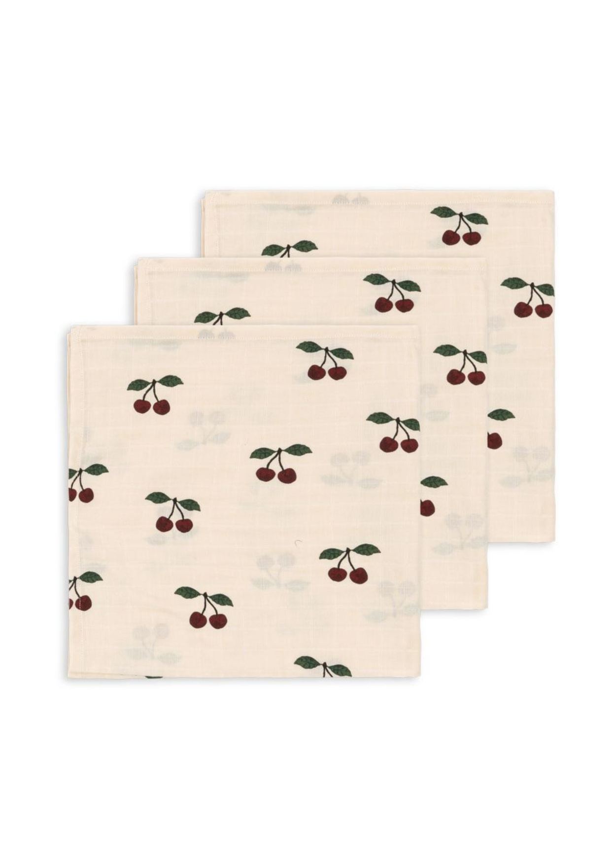 Konges Sløjd 3 Pack Muslin Cloth GOTS - Ma Grande Cerise