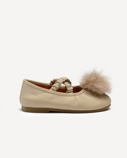 Donsje Izebella Ballerinas - Ivory Sheep Leather