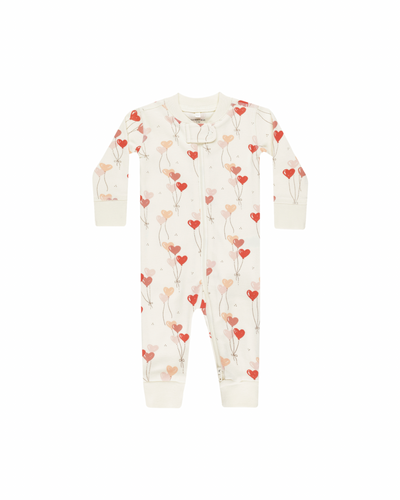 Quincy Mae Zip Long Sleeve Sleeper - Heart Balloons