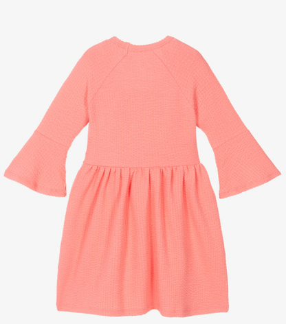 Mini Rodini Violin Embroidery Long Sleeve Dress - Pink