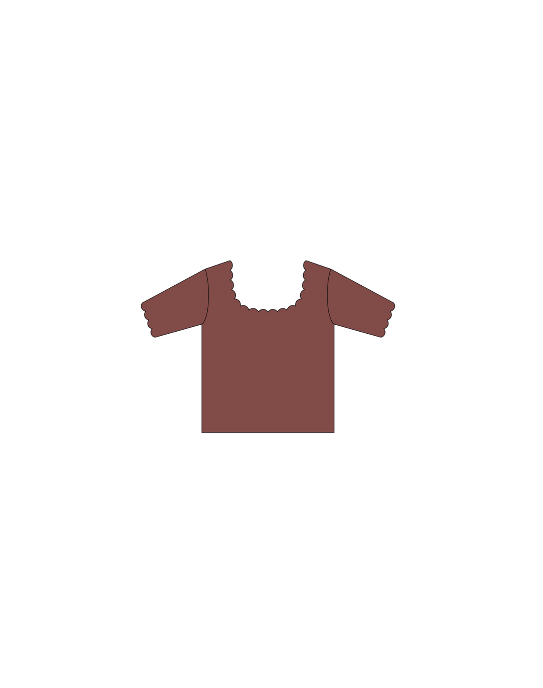 Rylee + Cru Teen Scallop Tee - Burgundy